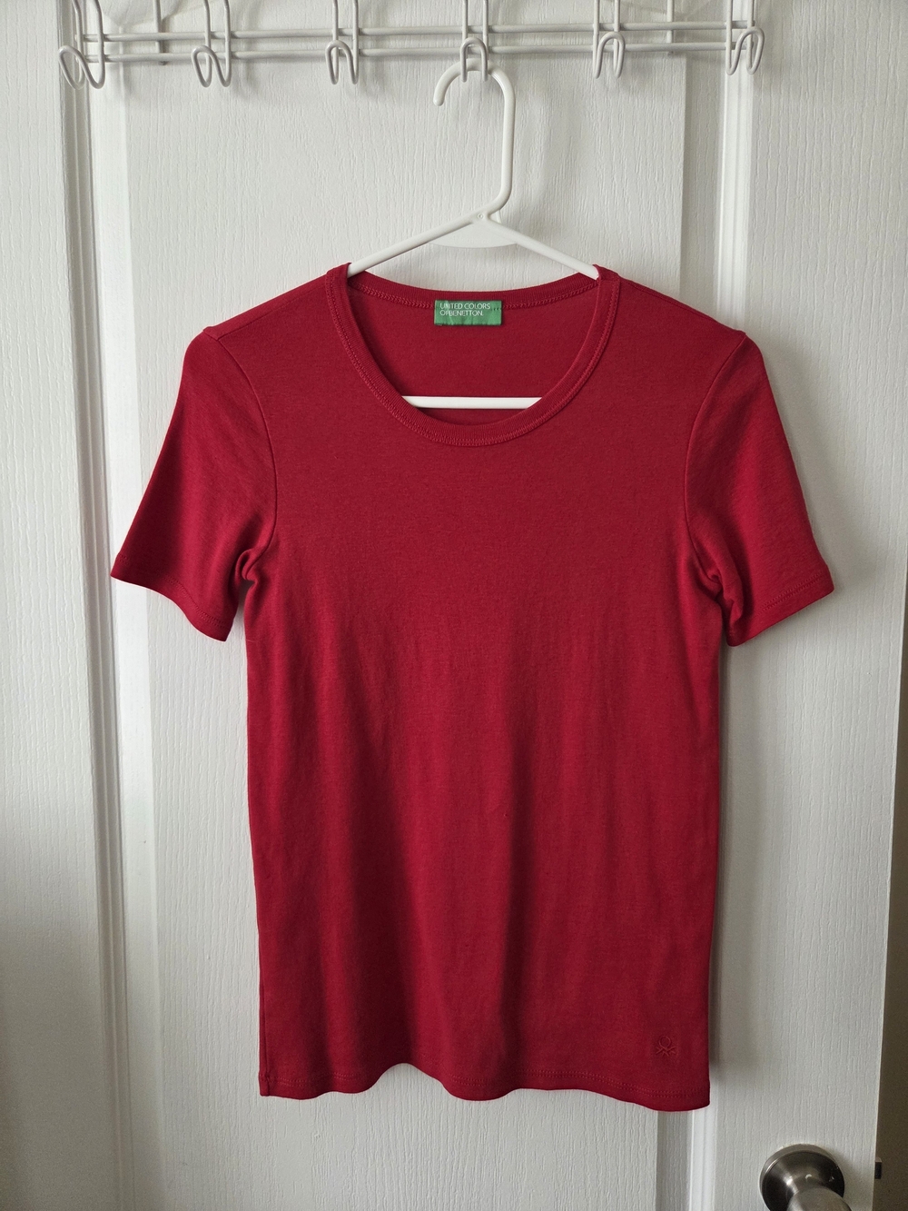 Classic Red Short-Sleeve Crewneck Top